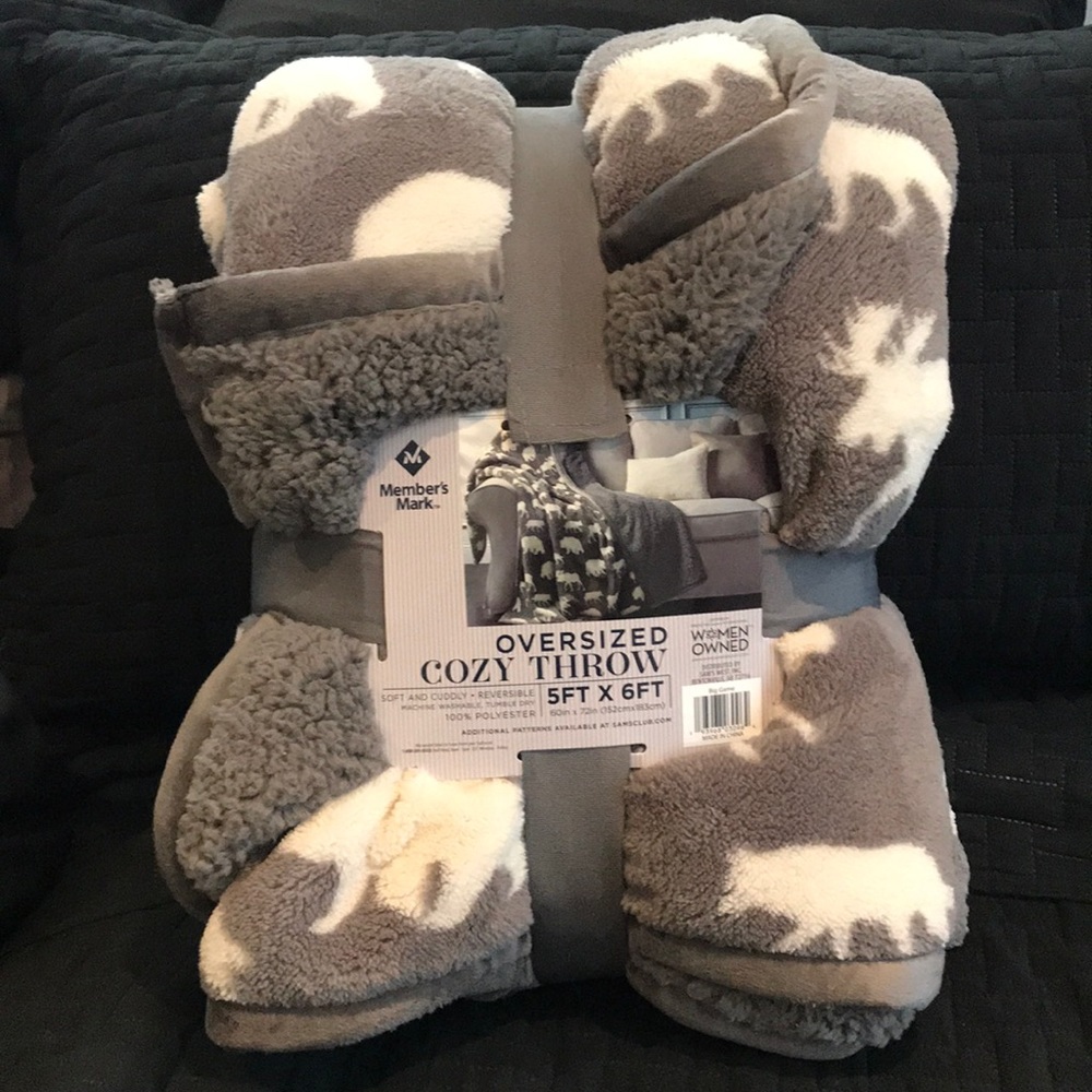 New oversized grey throw
